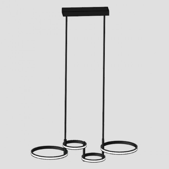 Φωτιστικό τετράφωτο από αλουμίνιο σε μαύρο χρώμα LED 41W 81x28x12.6