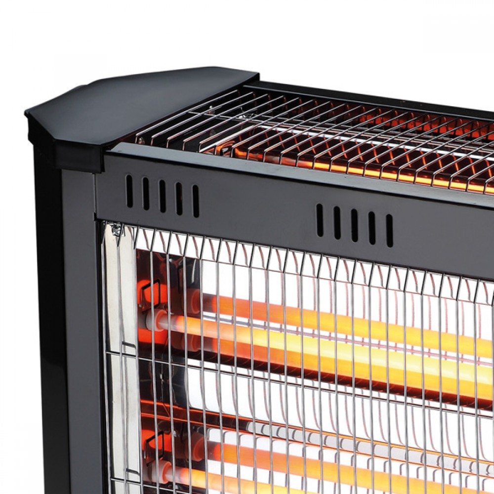 Θερμάστρα χαλαζία 2400W με τηλεχειριστήριο σε μαύρο χρώμα 53,5x18x48,5