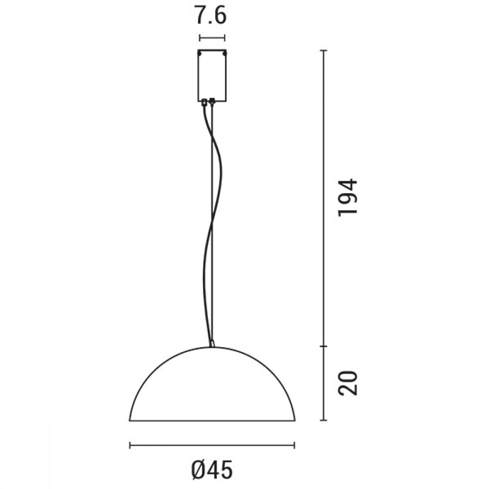 Φωτστικό κρεμαστό LED 30W σε χρώμα μαύρο Φ45x194