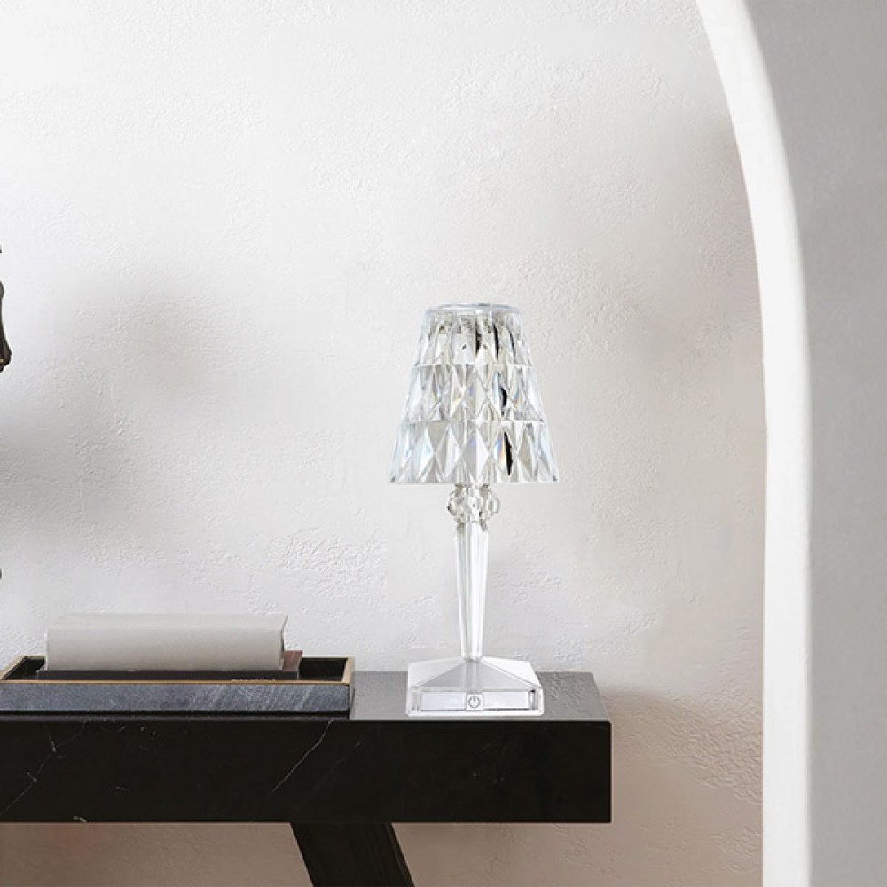 Φωτιστικό επιτραπέζιο αφής επαναφορτιζόμενο led διάφανο Φ12x26