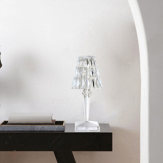 Φωτιστικό επιτραπέζιο αφής επαναφορτιζόμενο led διάφανο Φ12x26