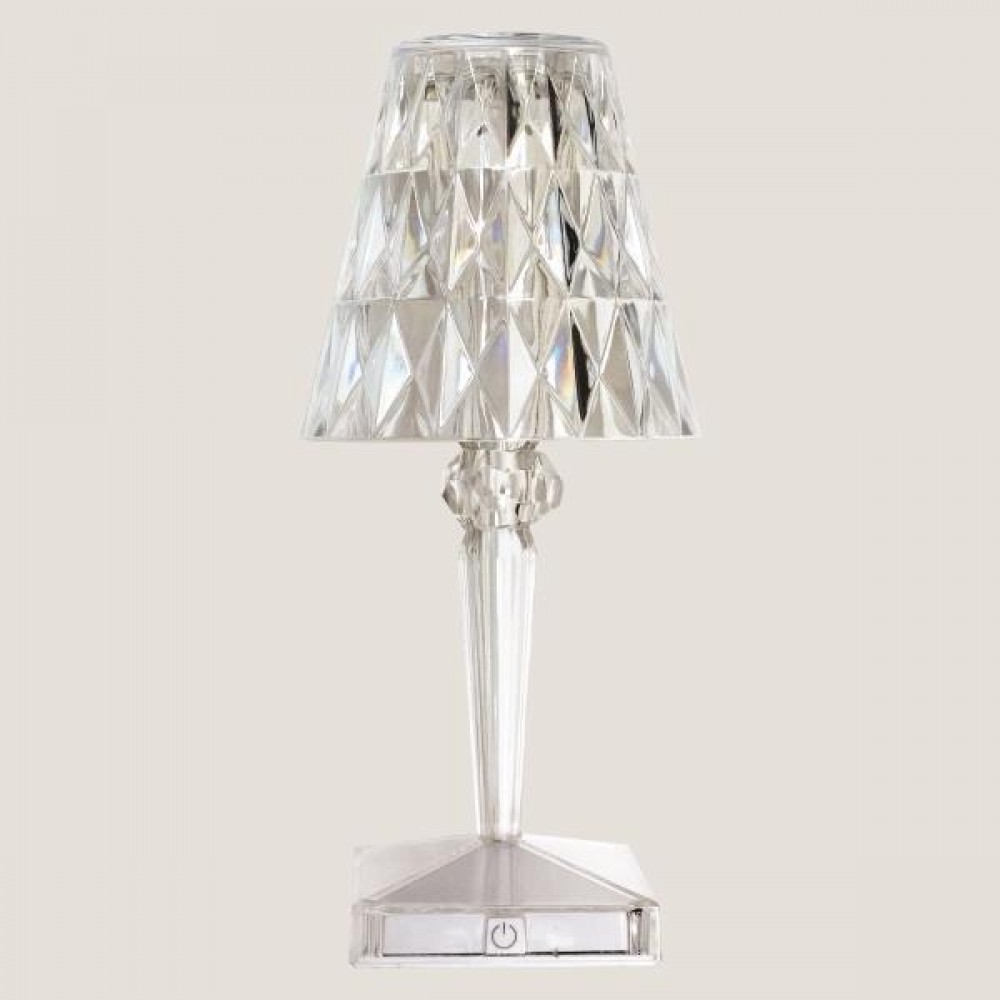 Φωτιστικό επιτραπέζιο αφής επαναφορτιζόμενο led διάφανο Φ12x26