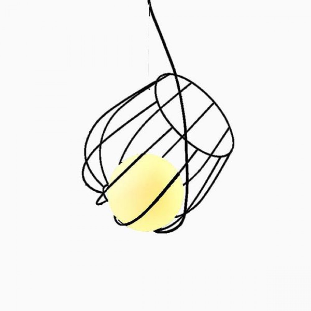 Φωτιστικό σπιράλ "ΝΑΞΟΣ" από μέταλλο σε μαύρο χρώμα Φ36