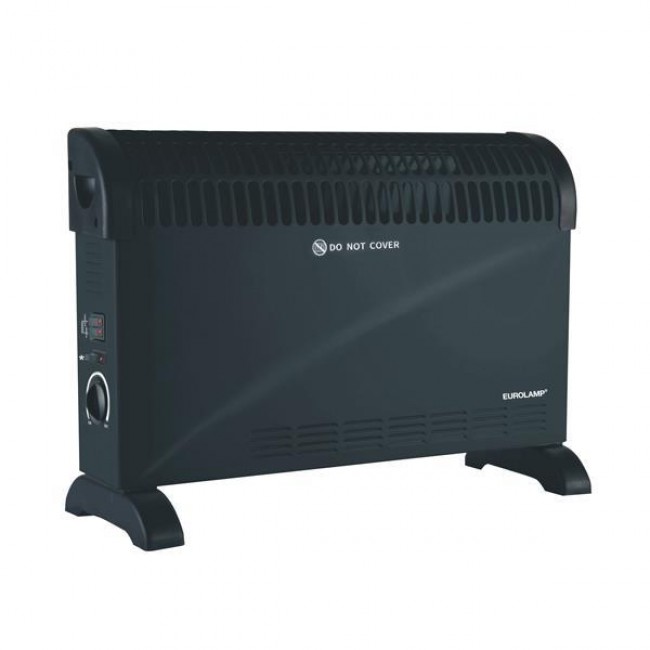 Θερμαντικό σώμα convector με turbo σε μαύρο χρώμα 2000W 53x19.5x38.3