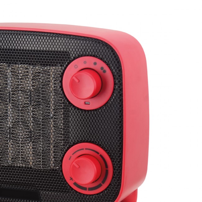 Αερόθερμο κεραμικό vintage σε κόκκινο χρώμα 1500W 21x9x17.5