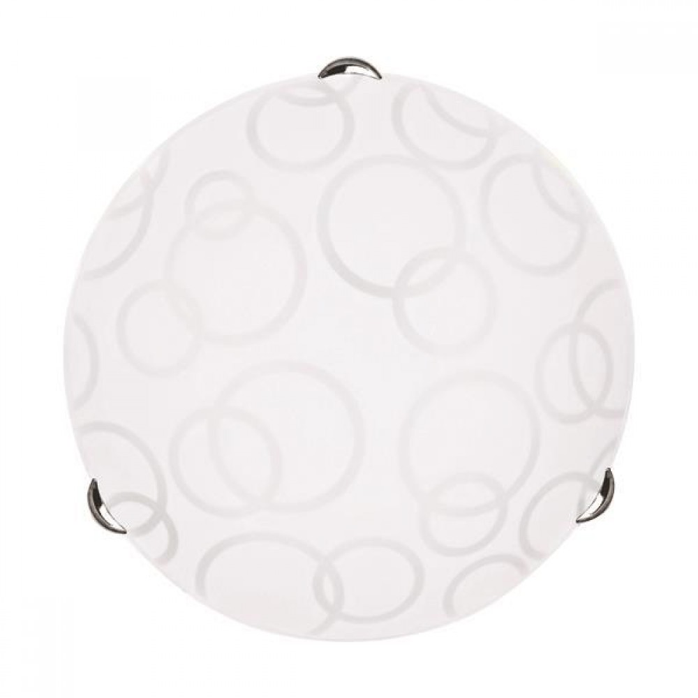 Πλαφονιέρα τοίχου από μέταλλο/γυαλί σε λευκό/νίκελ χρώμα Φ30