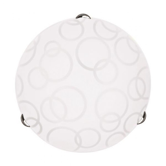 Πλαφονιέρα τοίχου από μέταλλο/γυαλί σε λευκό/νίκελ χρώμα Φ30