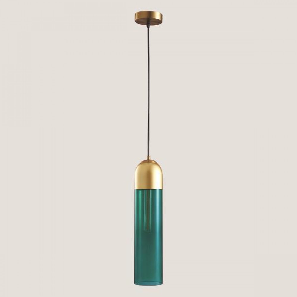 Φωτιστικό κρεμαστό σε μπλε/χρυσό χρώμα Φ10.5x190