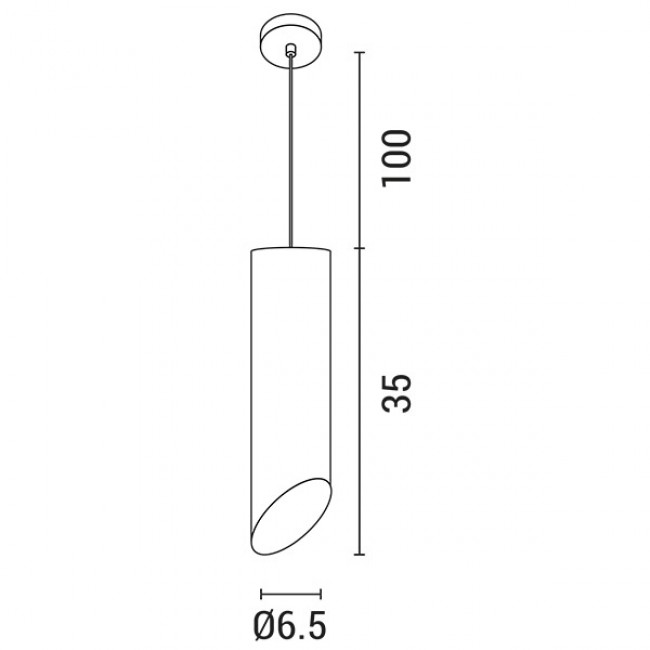 Φωτιστικό κρεμαστό κύλινδρος από αλουμίνιο σε μαύρο/χρυσό χρώμα Φ6.5x135