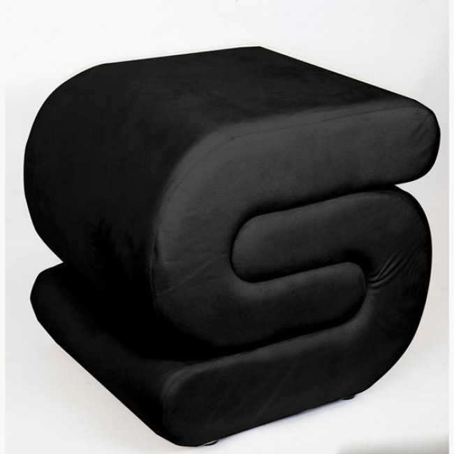 Σκαμπό από βελούδο σε χρώμα μαύρο 51x46x48