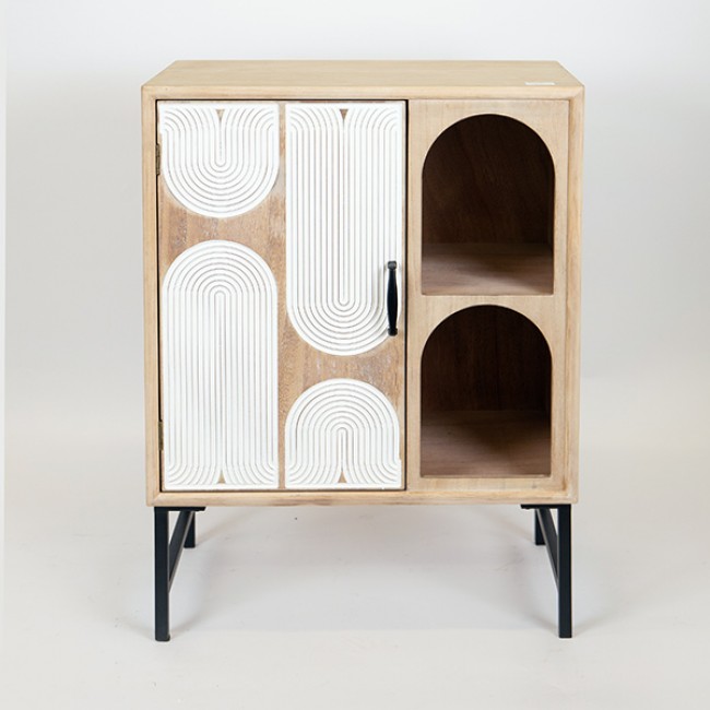 Ντουλάπι από ξύλο σε χρώμα φυσικό/λευκό 60x36x80.5