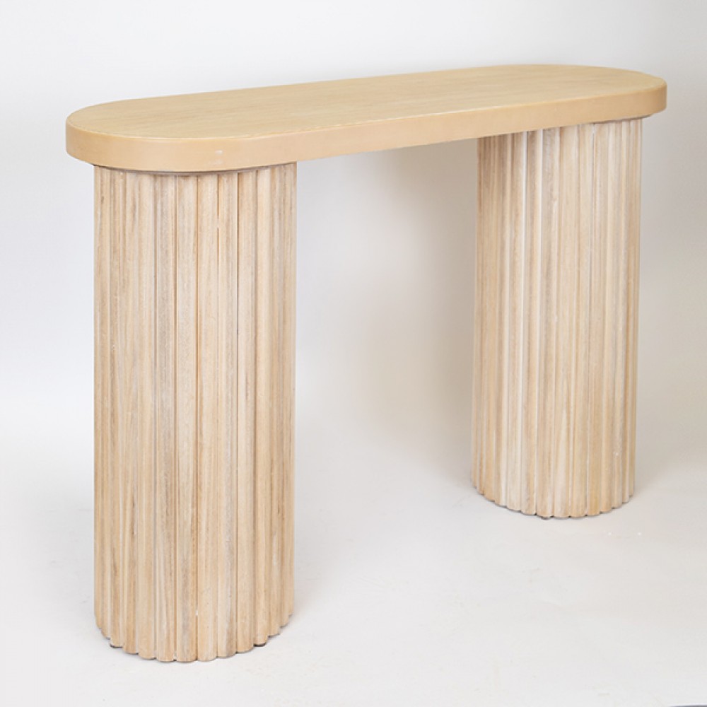 Κονσόλα από ξύλο σε χρώμα φυσικό 119x40x80.5