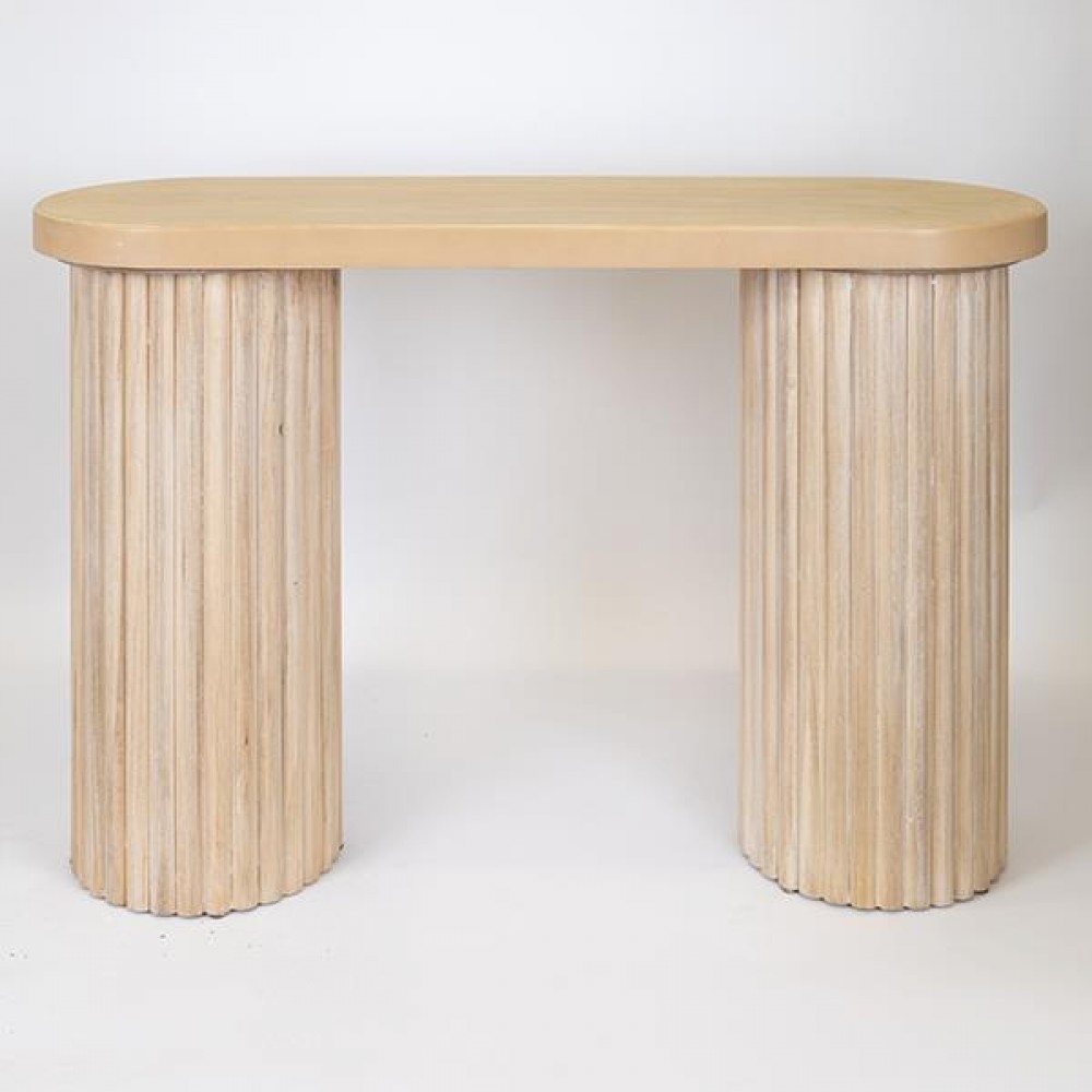 Κονσόλα από ξύλο σε χρώμα φυσικό 119x40x80.5