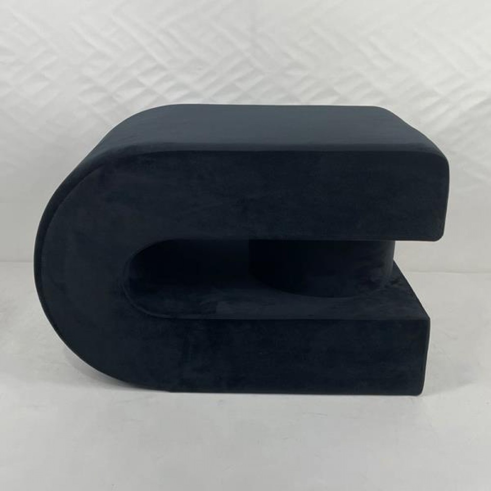 Σκαμπό από mdf/ βελούδο σε χρώμα μαύρο 60.5x40x40