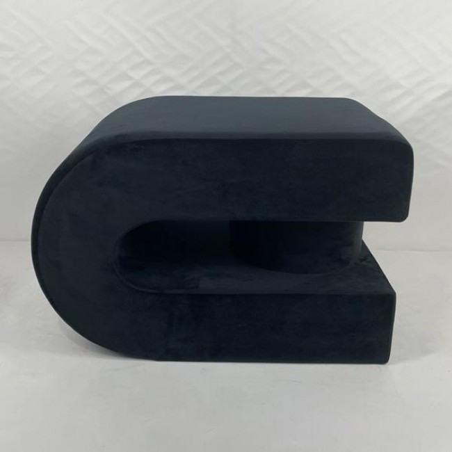 Σκαμπό από mdf/ βελούδο σε χρώμα μαύρο 60.5x40x40