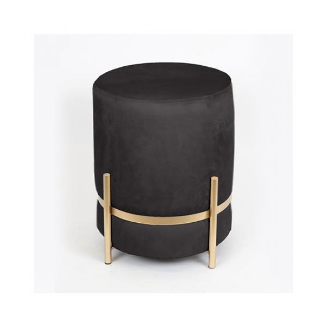 Σκαμπό από βελούδο/μέταλλο σε χρώμα μαύρο/χρυσό 36x36x42