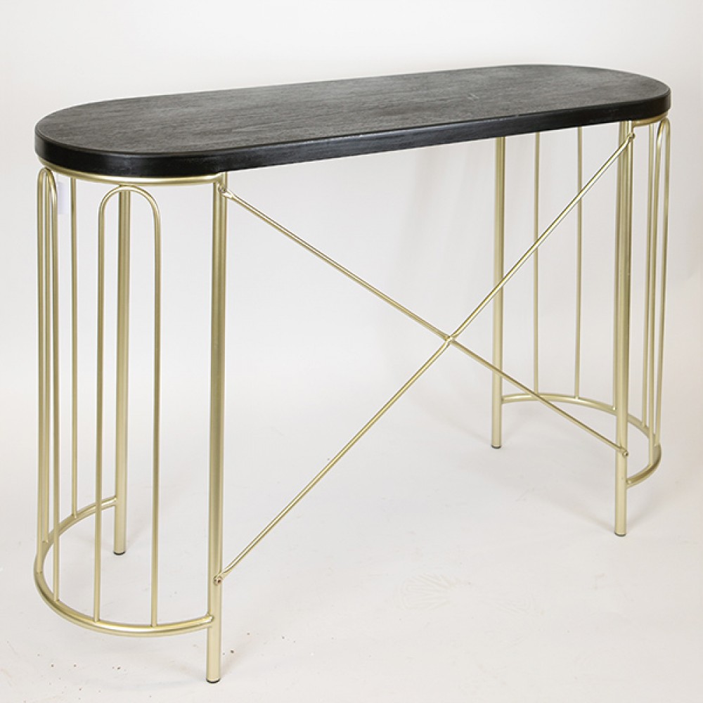 Κονσόλα από μέταλλο σε χρώμα χρυσό/μαύρο 120x40x80