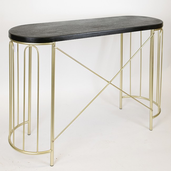 Κονσόλα από μέταλλο σε χρώμα χρυσό/μαύρο 120x40x80
