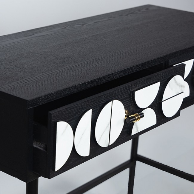 Κονσόλα από ξύλο σε χρώμα μαύρο/λευκό 100x40x77