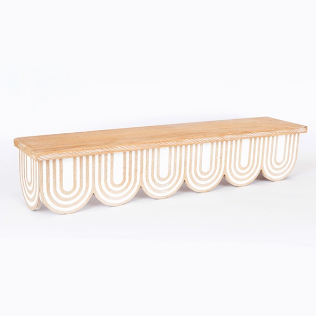 Ράφι από ξύλο σε χρώμα φυσικό/λευκό 60x13x12