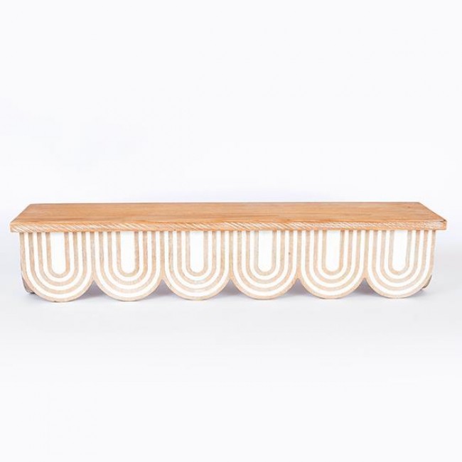 Ράφι από ξύλο σε χρώμα φυσικό/λευκό 60x13x12