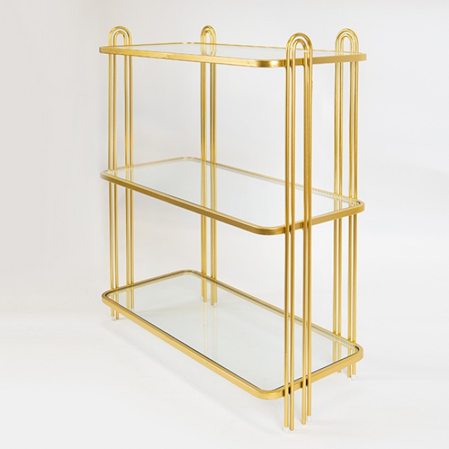 Ραφιέρα από μέταλλο σε χρώμα χρυσό 73x31.5x81.5