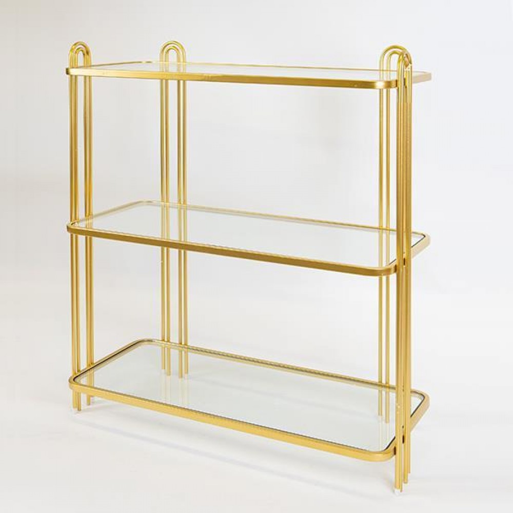 Ραφιέρα από μέταλλο σε χρώμα χρυσό 73x31.5x81.5