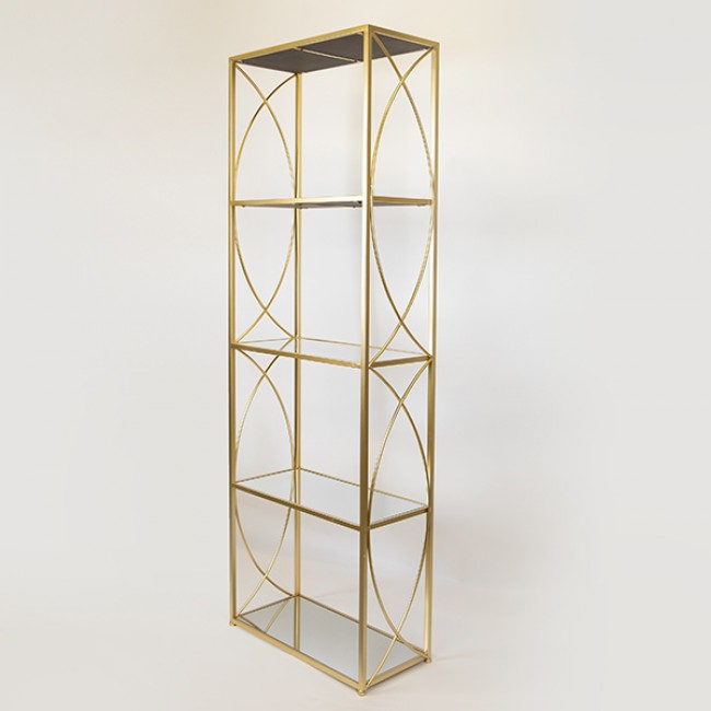 Ραφιέρα από μέταλλο σε χρώμα χρυσό 61x28x177