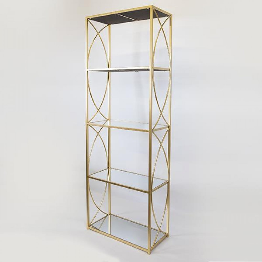 Ραφιέρα από μέταλλο σε χρώμα χρυσό 61x28x177