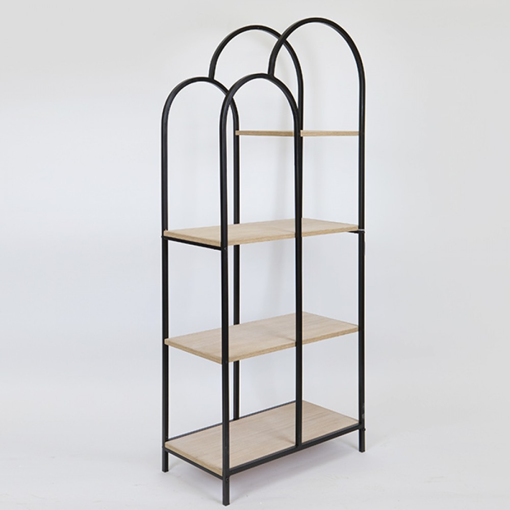 Ραφιέρα από μέταλλο σε χρώμα μαύρο 61x33.5x145