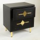 Κομοδίνο από ξύλο/μέταλλο σε χρώμα μαύρο/χρυσό 50x40x56