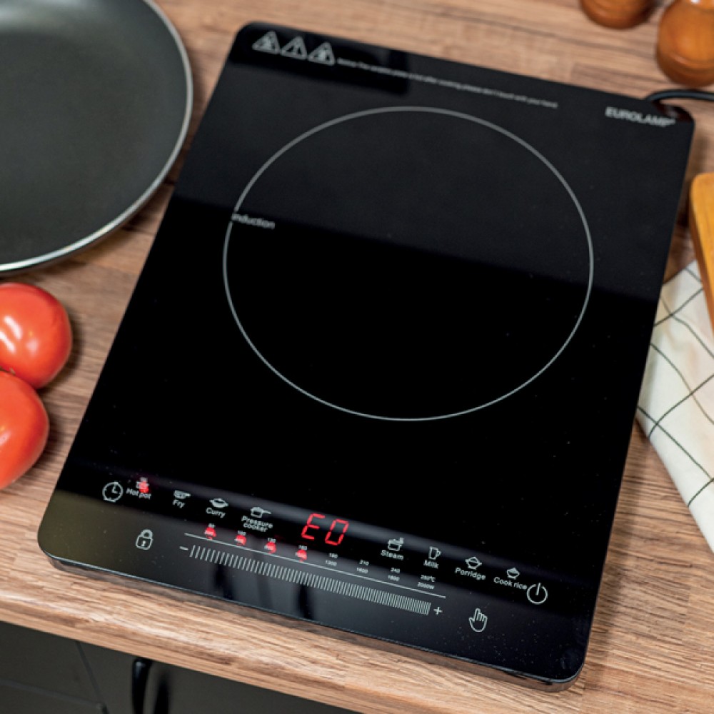 Ηλεκτρική επαγωγική εστία μονή σε χρώμα μαύρο 2000W