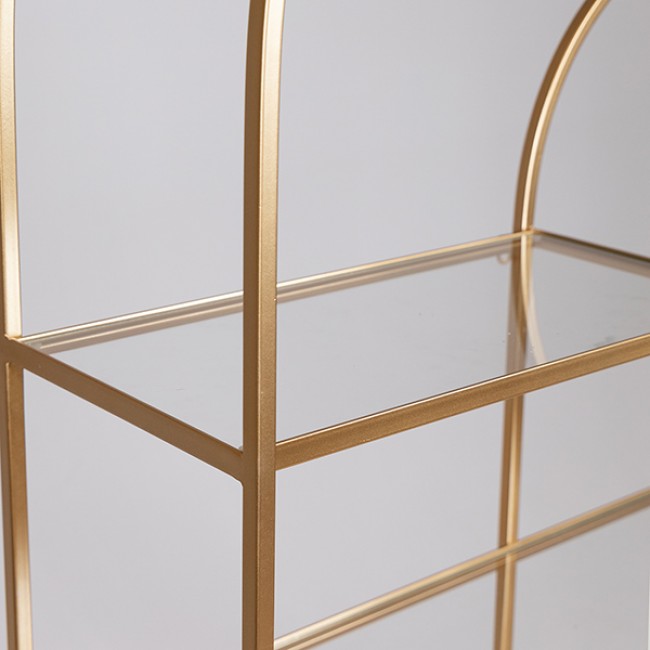 Ραφιέρα από μέταλλο σε χρώμα χρυσό 96x26x145