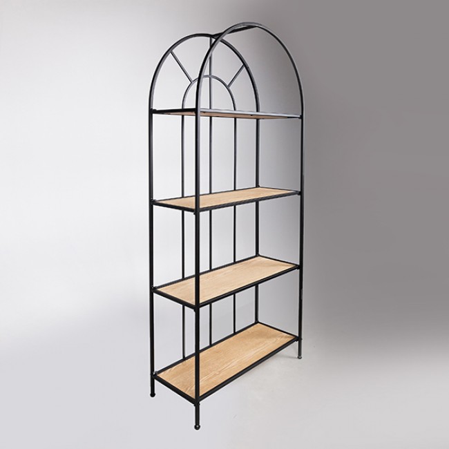 Ραφιέρα από μέταλλο σε χρώμα μαύρο 70x28x161