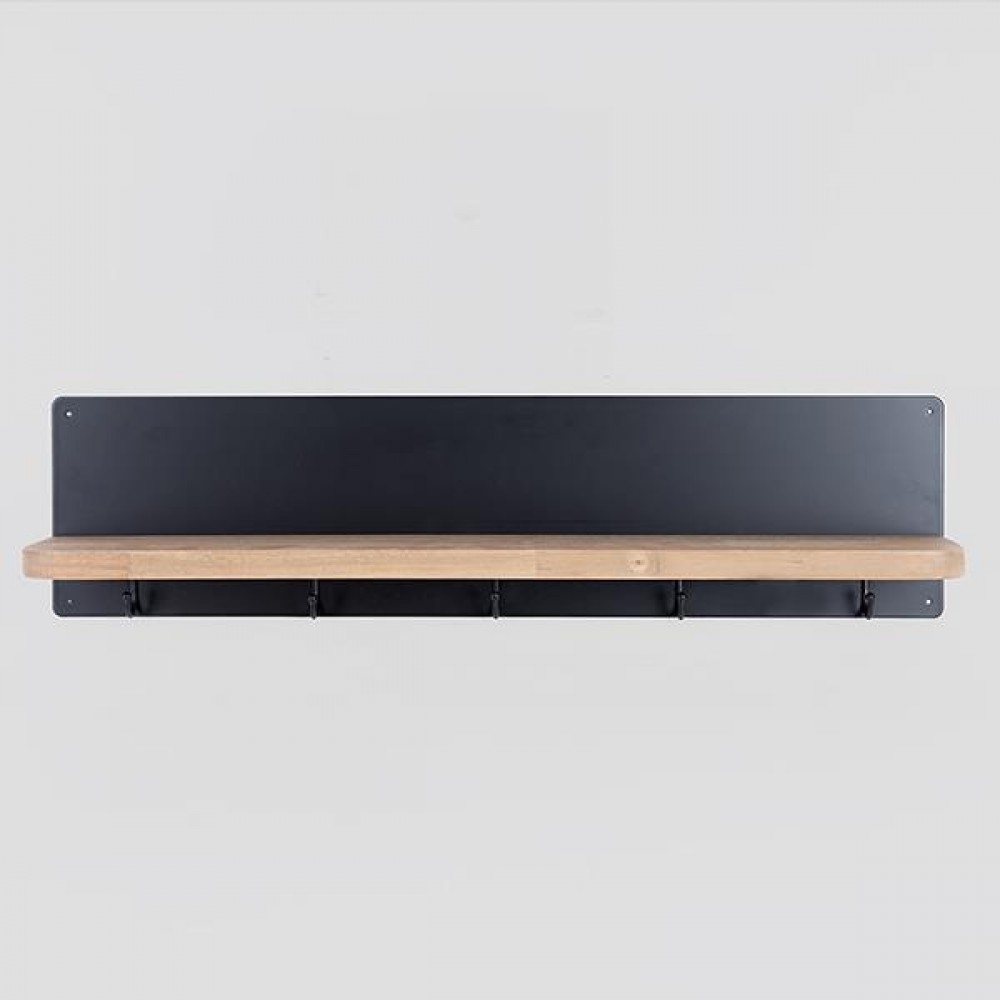 Ράφι τοίχου από μέταλλο σε χρώμα μαύρο 60x11x15