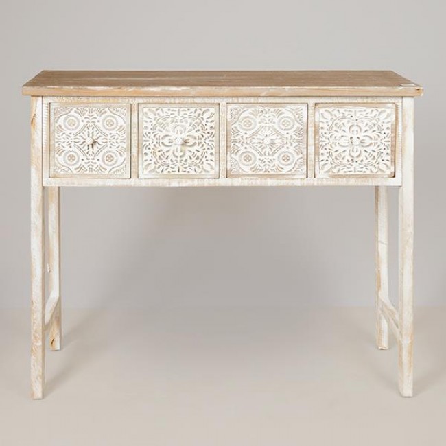 Κονσόλα σε χρώμα λευκό με σχέδιο 103.5x32x81