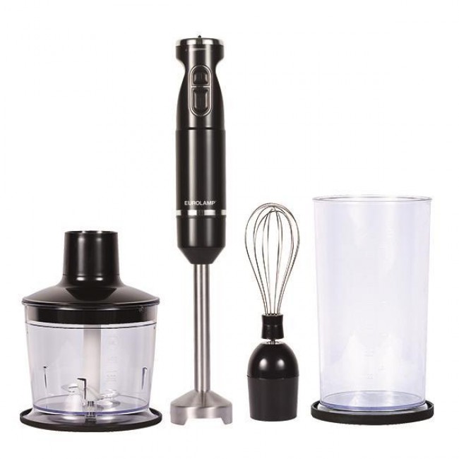 Ράβδος μπλέντερ χειρός με δοχεία από πλαστικό σε χρώμα μαύρο 1000W
