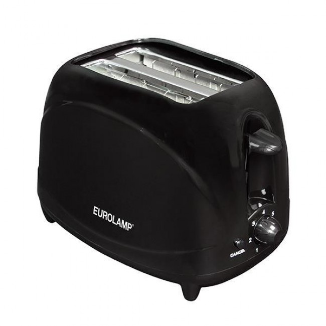 Φρυγανιέρα δύο θέσων από πλαστικό σε χρώμα μαύρο 700W