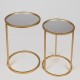 Σετ τραπέζια 2τμχ από μέταλλο σε χρώμα χρυσό Φ38x55.5