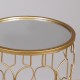 Σετ τραπέζια 2τμχ από μέταλλο σε χρώμα χρυσό Φ38x55.5