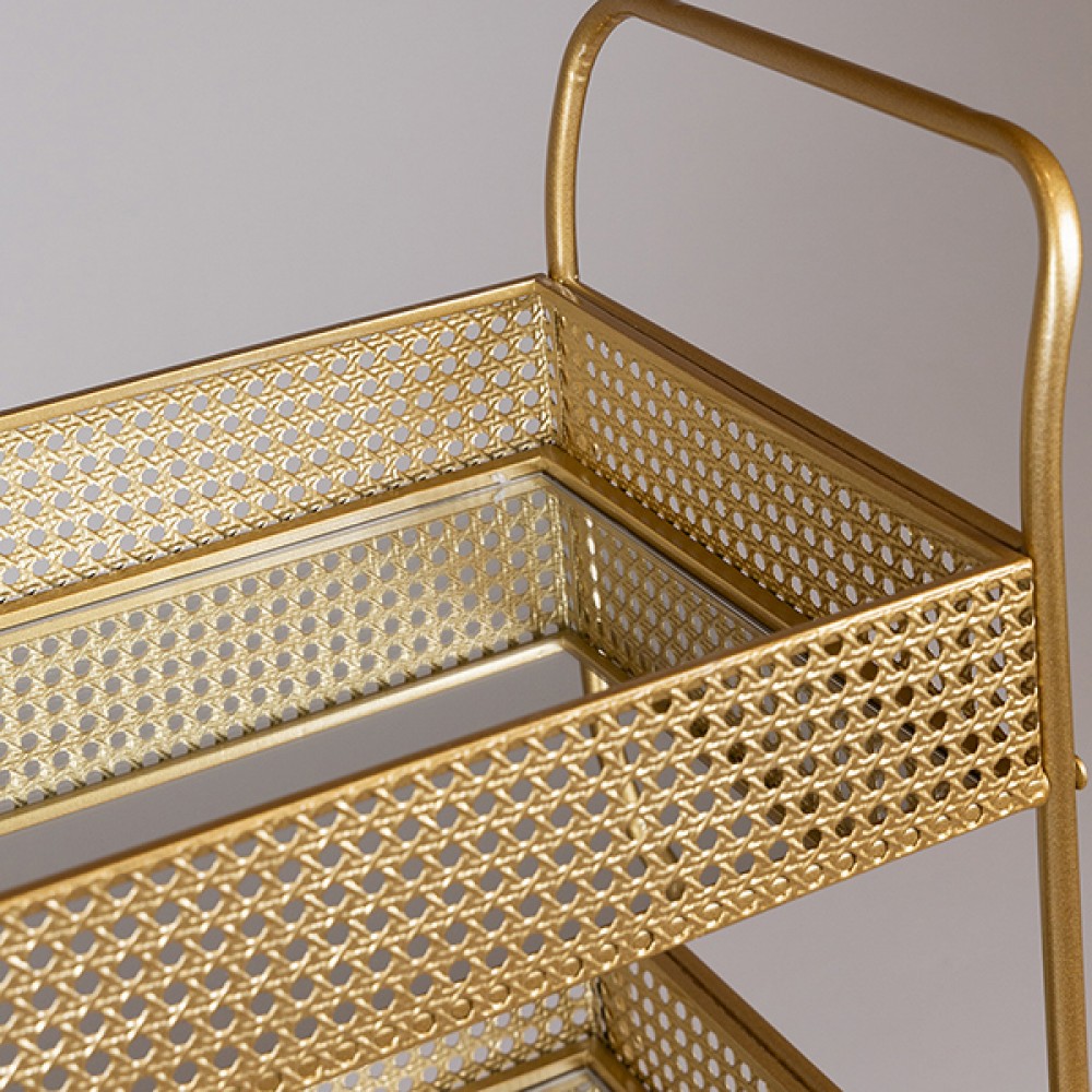 Τρόλεϊ από μέταλλο σε χρώμα χρυσό 54x33x84