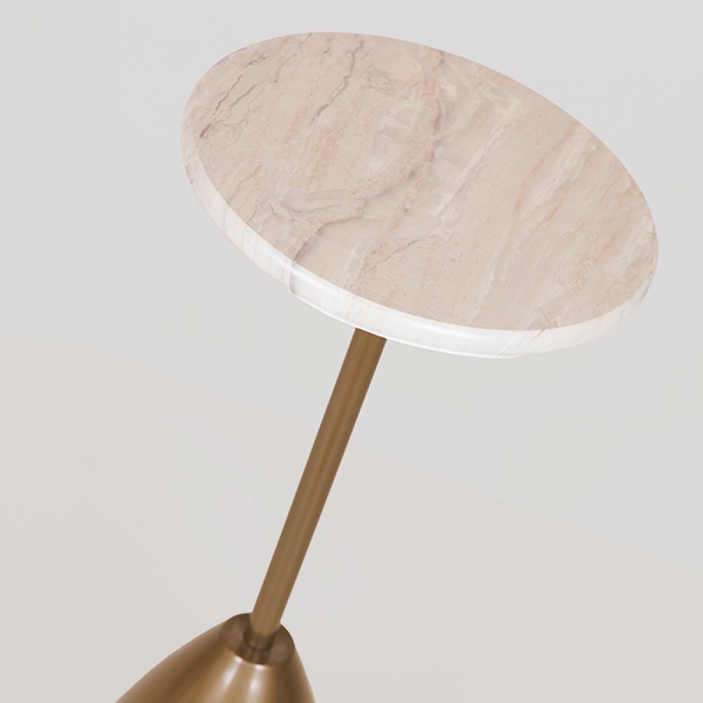 Τραπέζι από μέταλλο σε χρώμα χρυσό/λευκό Φ35x52