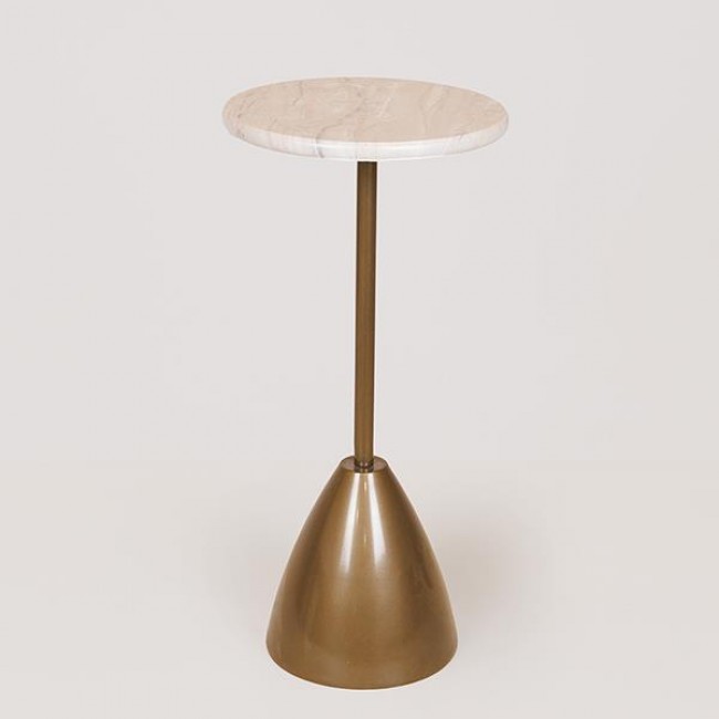 Τραπέζι από μέταλλο σε χρώμα χρυσό/λευκό Φ35x52