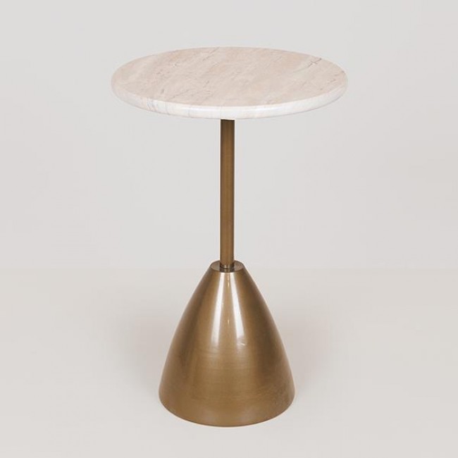 Τραπέζι από μέταλλο σε χρώμα χρυσό/λευκό Φ30x62