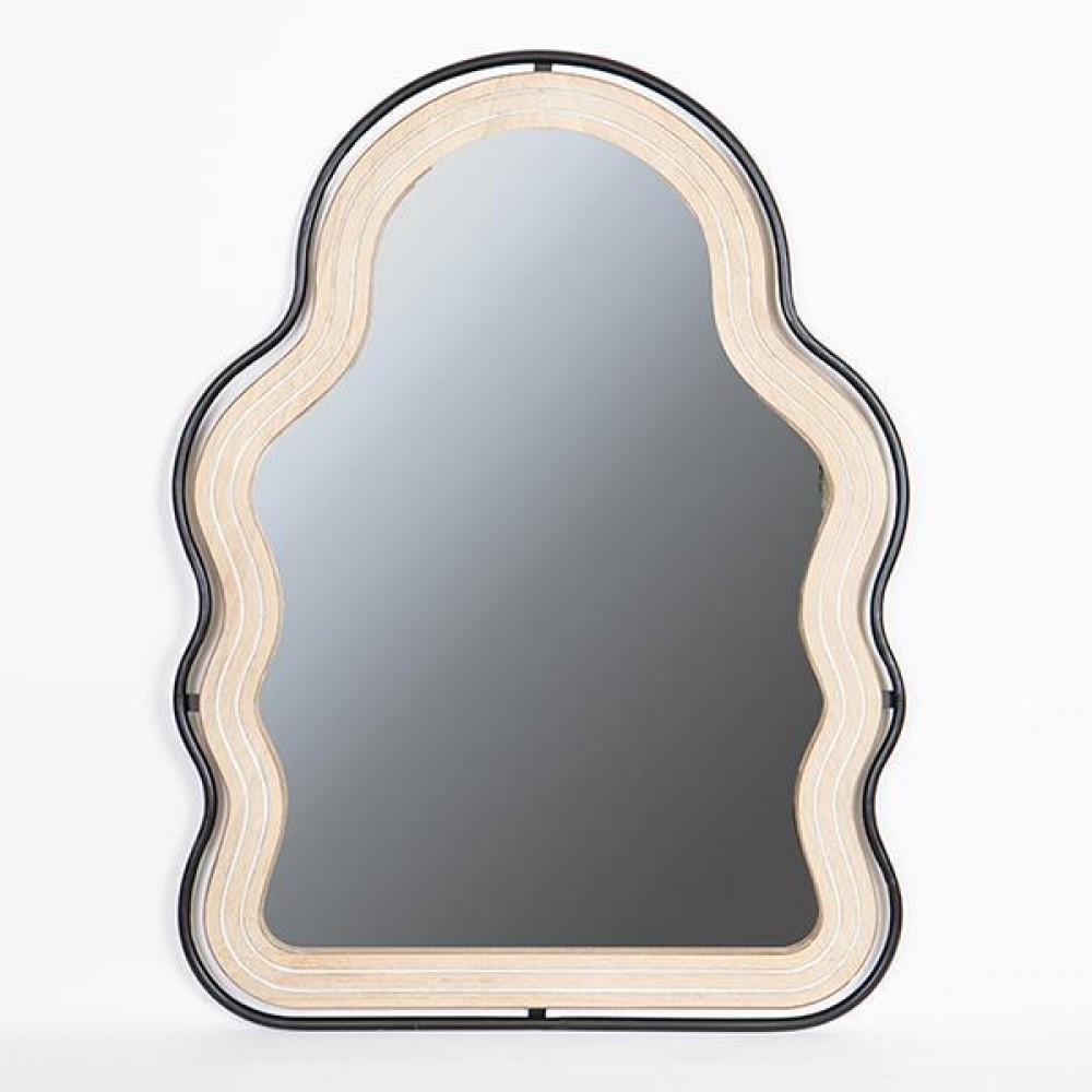 Καθρέπτης από ξύλο σε χρώμα φυσικό 64x1.5x84