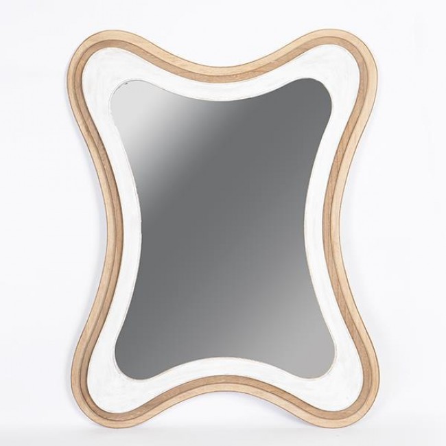 Καθρέπτης από ξύλο σε χρώμα λευκό/φυσικό 70x3x90