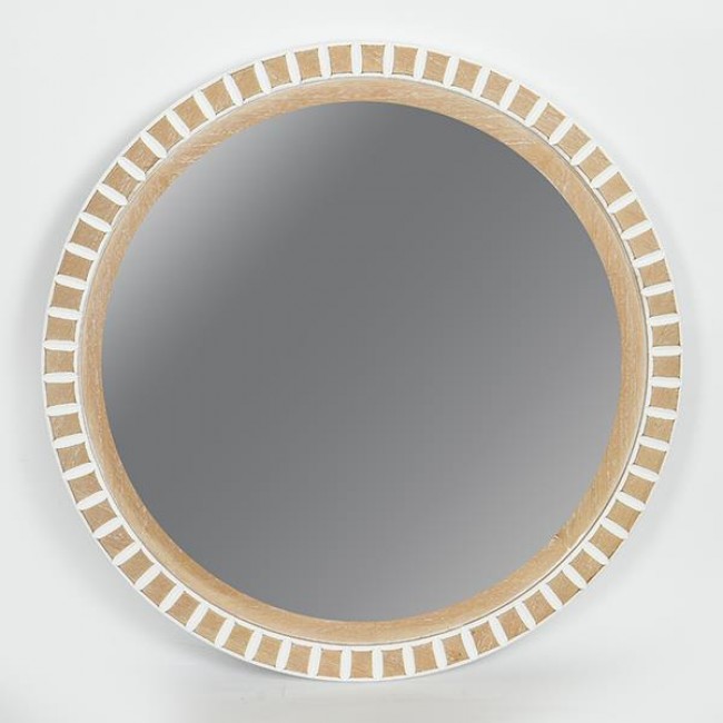 Καθρέπτης από ξύλο σε χρώμα καφέ 60.5x3x60.5