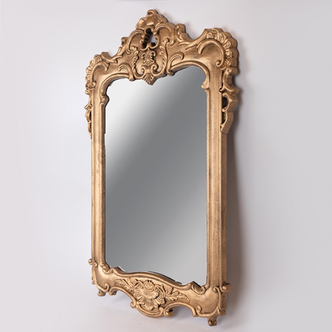 Καθρέπτης από ξύλο σε χρώμα χρυσό 49x69x2