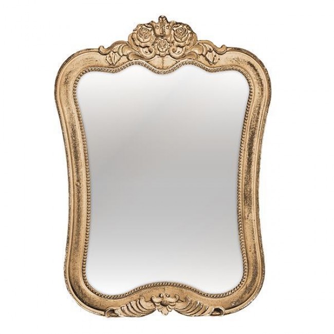 Καθρέπτης από ξύλο σε χρώμα χρυσό 49x69x2