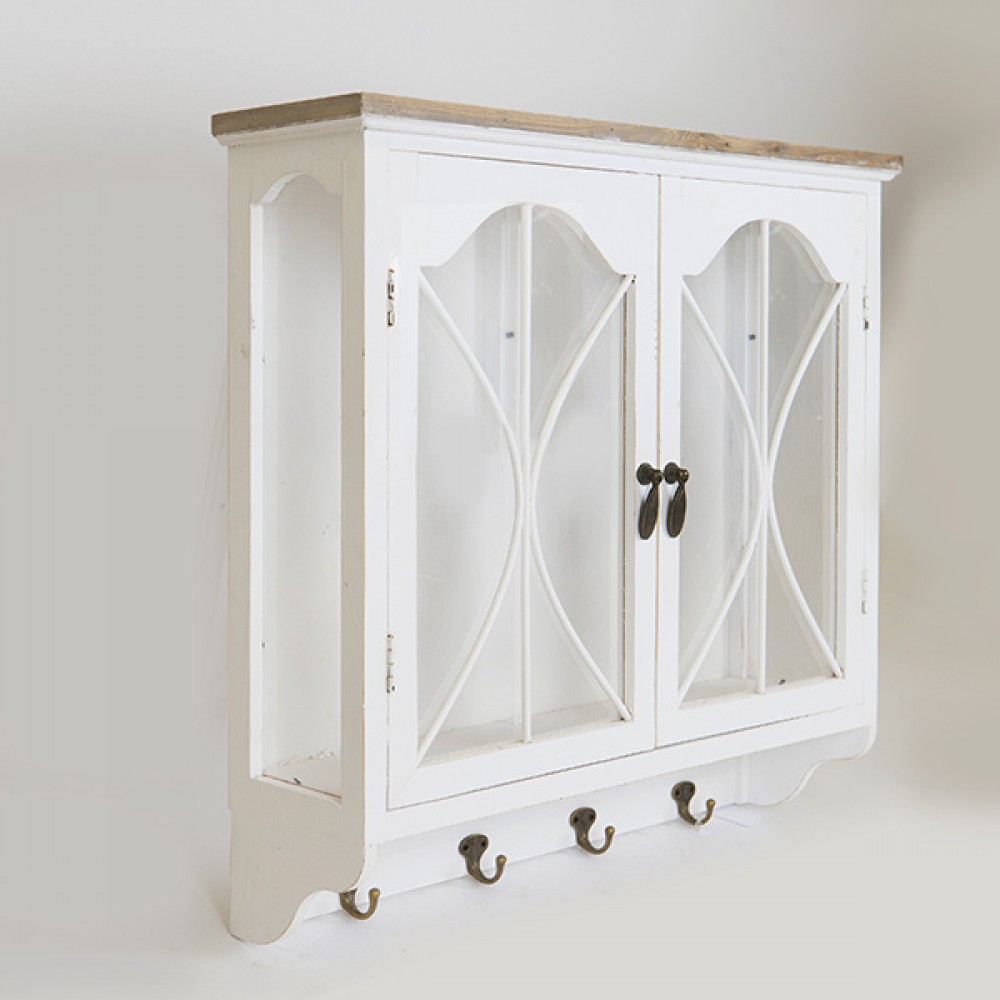 Ντουλάπι τοίχου από ξύλο σε χρώμα λευκό 59.5x17.5x60